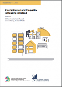 Cover image of Discrimination in Housing in Ireland showing different types of housing and accommodation