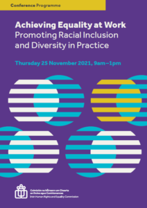 Achieving Equality at Work Promoting Racial Inclusion and Diversity in Practice Conference booklet cover