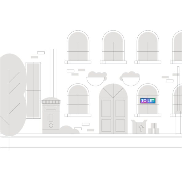 Graphic of different screens showing the word ads