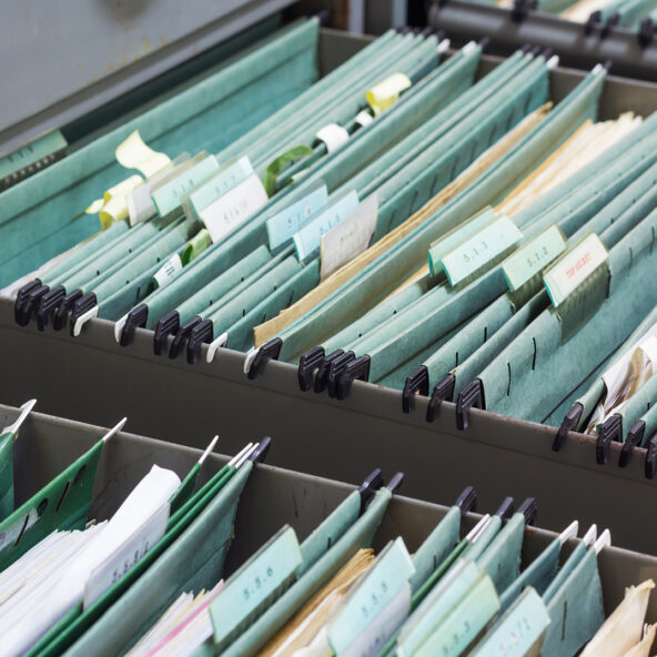 Files in a filing cabinet