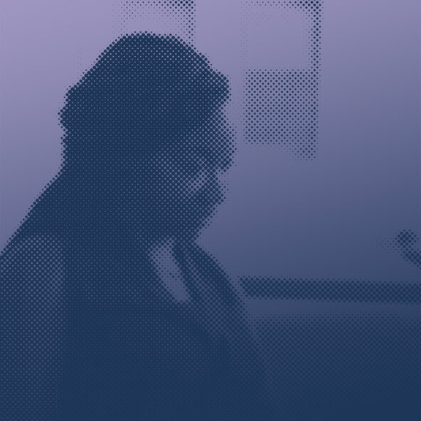 Black woman looking down
